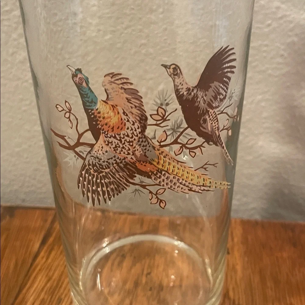 Vintage Mid Century Martini Pitcher – Pheasants in Flight
